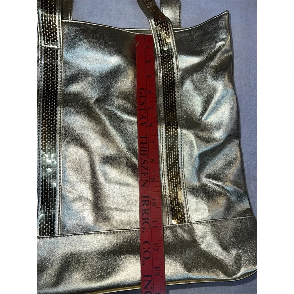 Festive / Party Bag & Purse VTG Tote Bag 2PC Set Gold Metallic Sequins‎ NWOT NEW